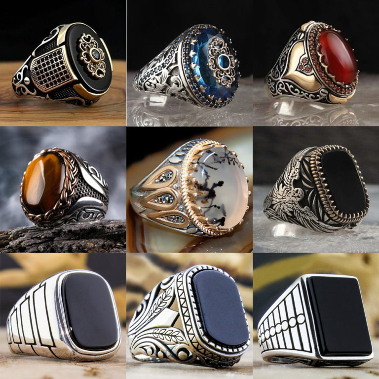 Turkish Ring For Men Double Swords Black Zircon Trendy Islamic Religious Muslim Jewelry