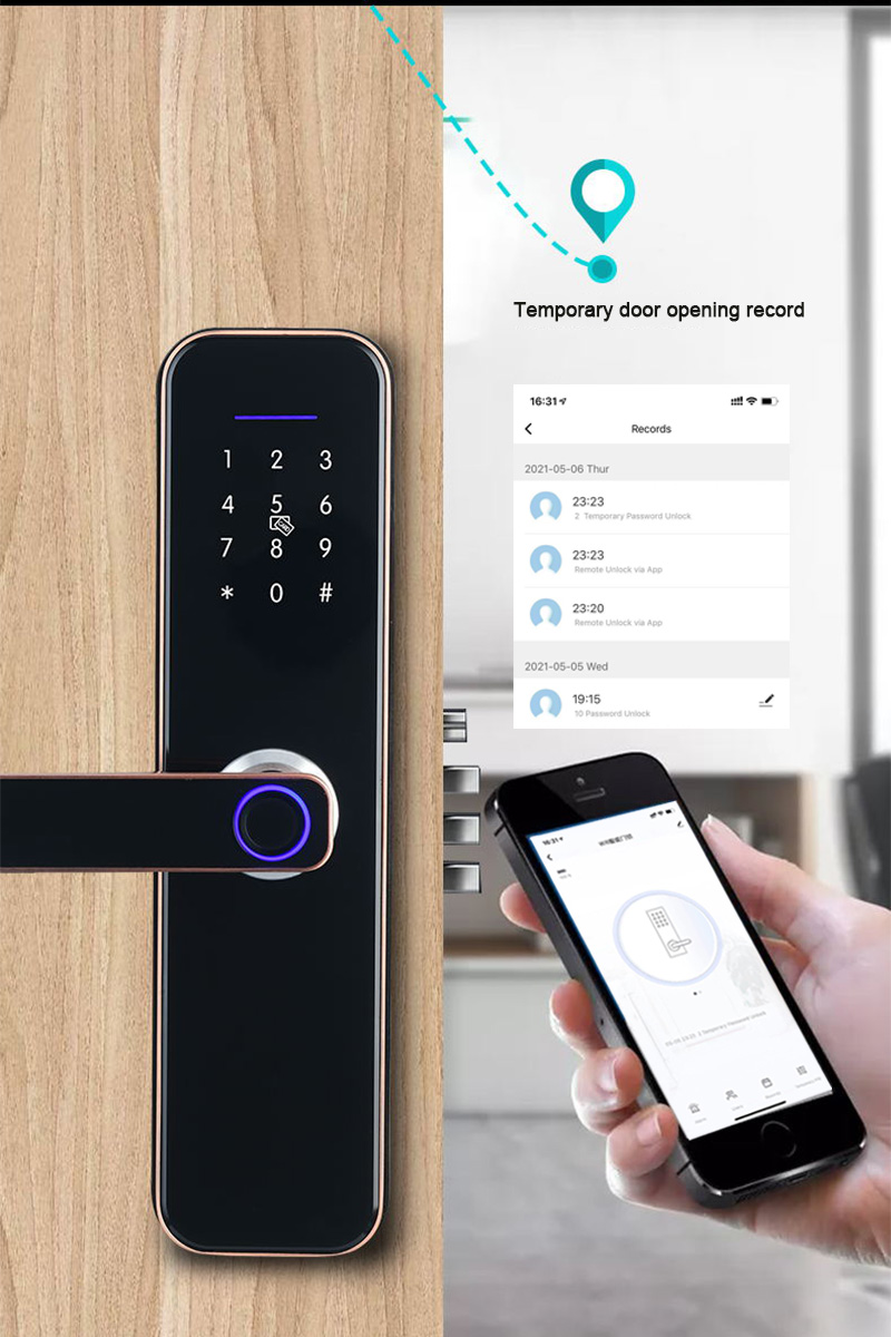 Electronic Smart Door Lock With Biometric Fingerprint / Smart Card / Password / Key Unlock/ USB Emergency Charge Electronic Smart Door Lock With Biometric Fingerprint / Smart Card / Password / Key Unlock/ USB Emergency Charge