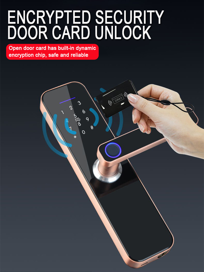 Electronic Smart Door Lock With Biometric Fingerprint / Smart Card / Password / Key Unlock/ USB Emergency Charge Electronic Smart Door Lock With Biometric Fingerprint / Smart Card / Password / Key Unlock/ USB Emergency Charge
