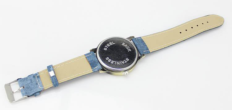 New Fashion Casual Quartz Watch Jean Fabric Leather