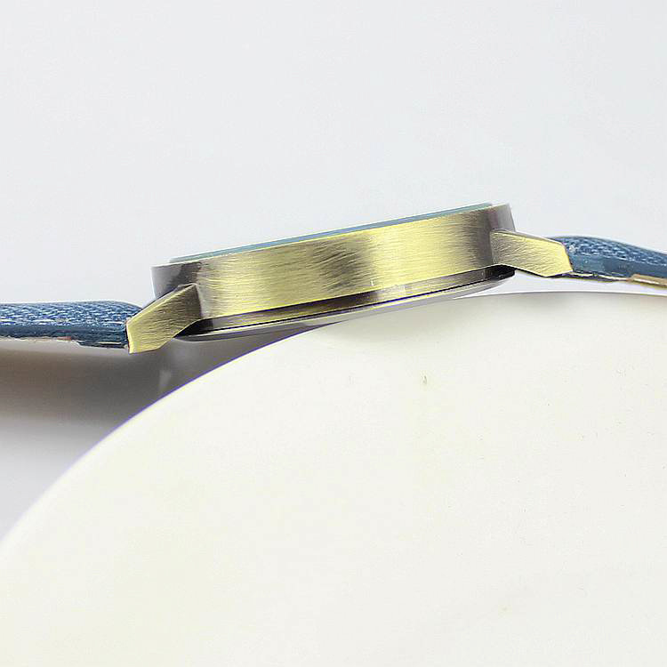 New Fashion Casual Quartz Watch Jean Fabric Leather