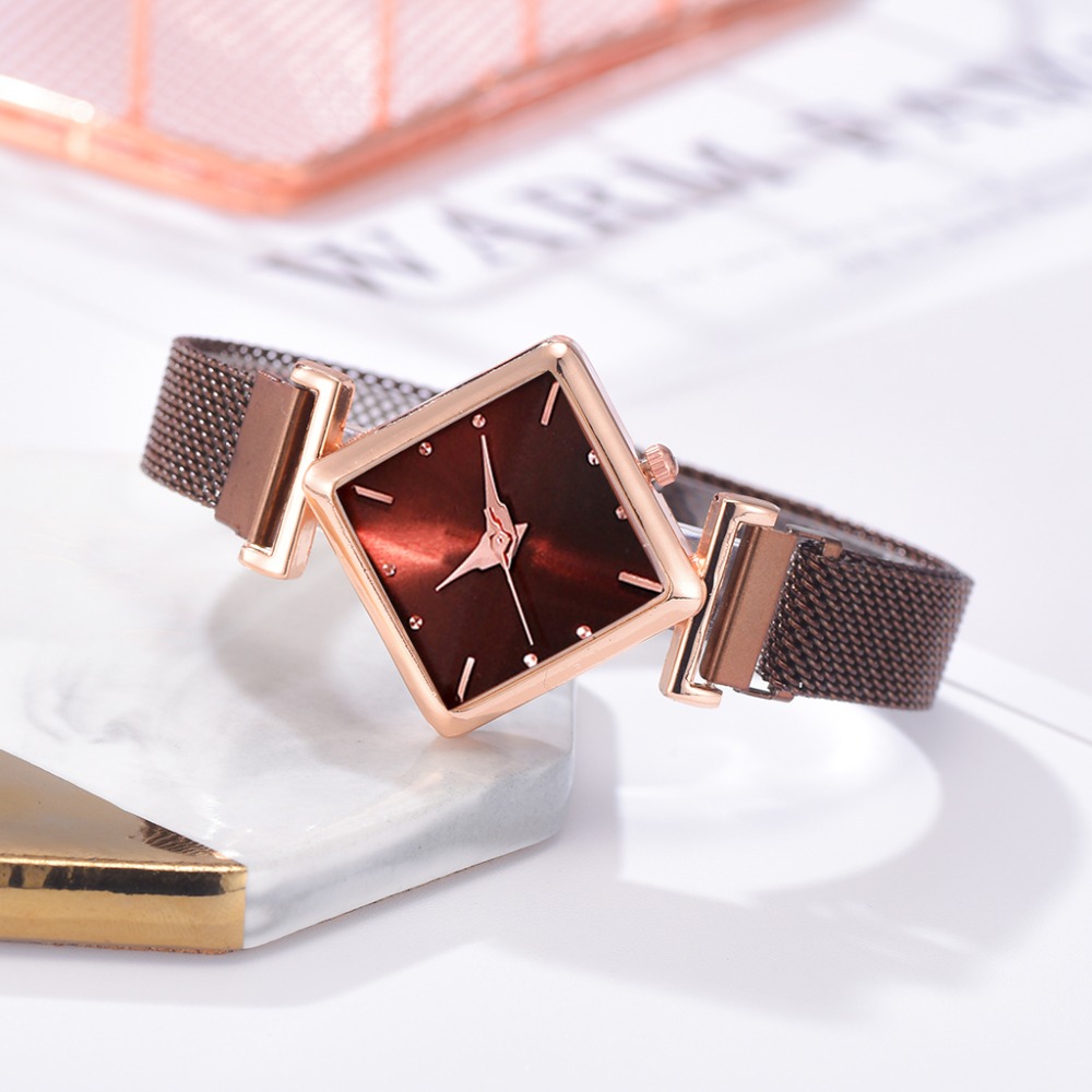 Square Watch Luxury Ladies Quartz Magnet Buckle Gradient Color Watches Relogio Feminino For Gift Clock