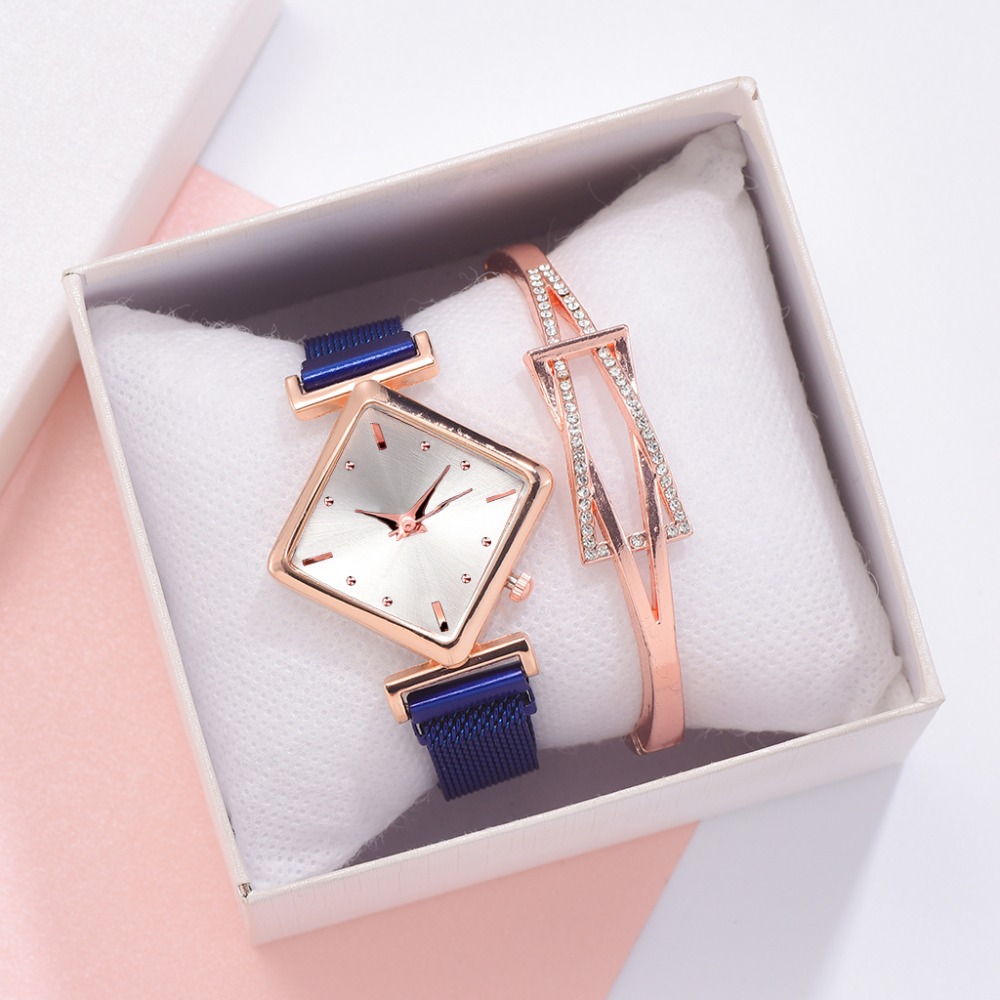 Square Watch Luxury Ladies Quartz Magnet Buckle Gradient Color Watches Relogio Feminino For Gift Clock