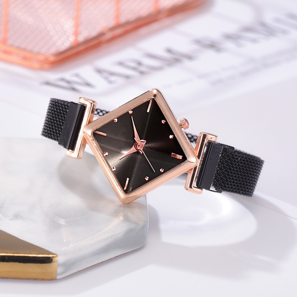 Square Watch Luxury Ladies Quartz Magnet Buckle Gradient Color Watches Relogio Feminino For Gift Clock
