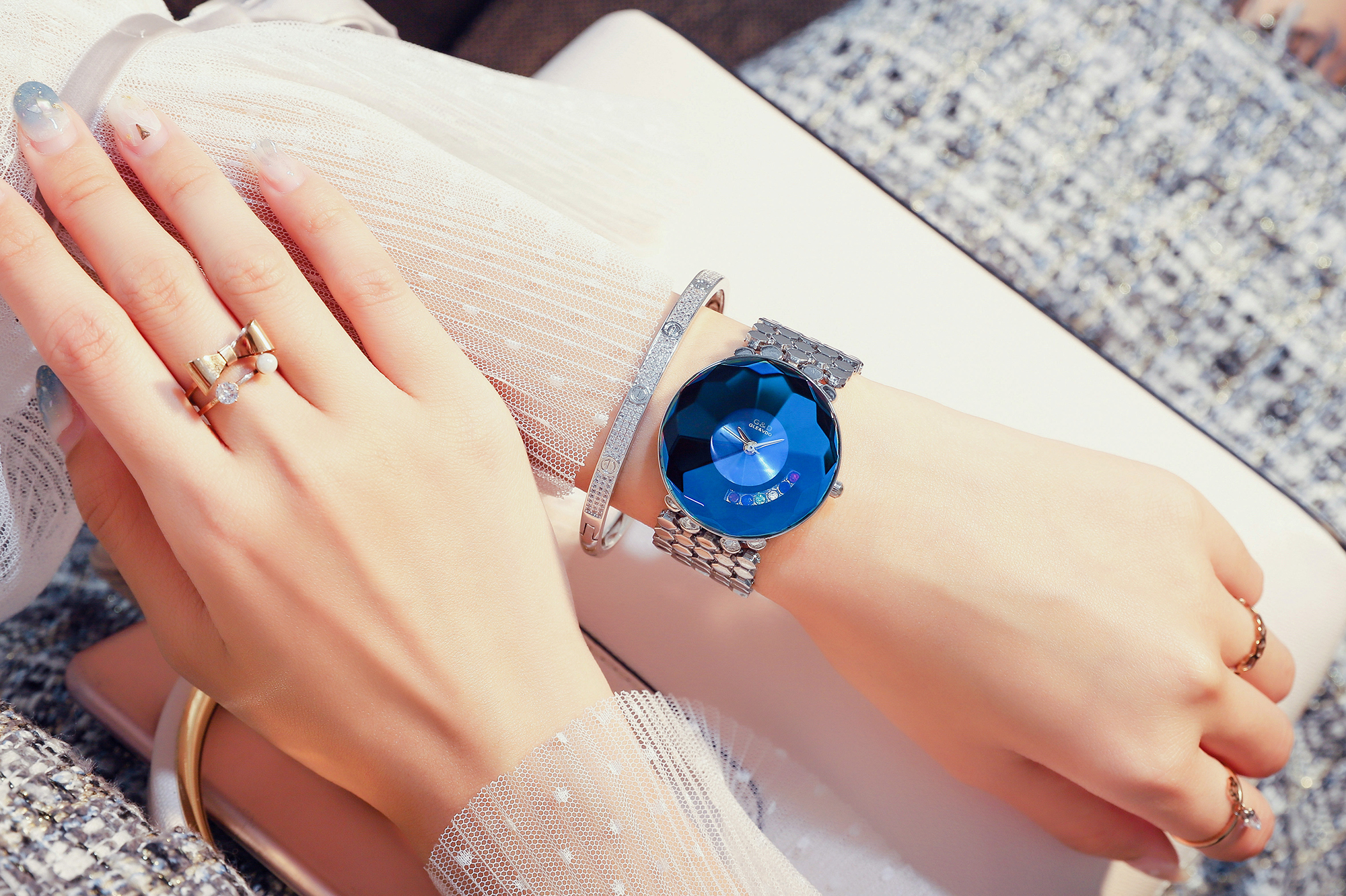 Famous Luxury Brand Crystal Diamond Stainless Steel Ladies Purple Watches for Woman Wristwatch
