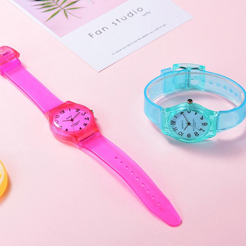 silicone jelly quartz watch transparent eco-friendly for student girls men