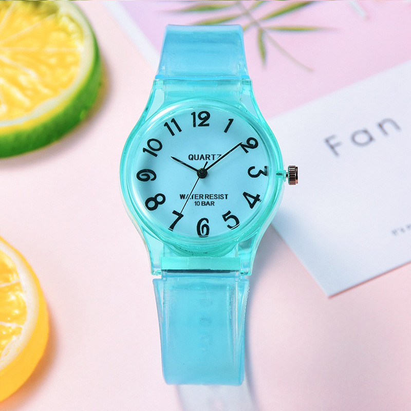 silicone jelly quartz watch transparent eco-friendly for student girls men