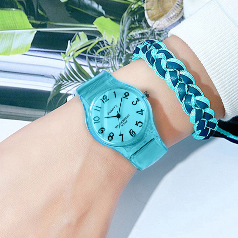silicone jelly quartz watch transparent eco-friendly for student girls men