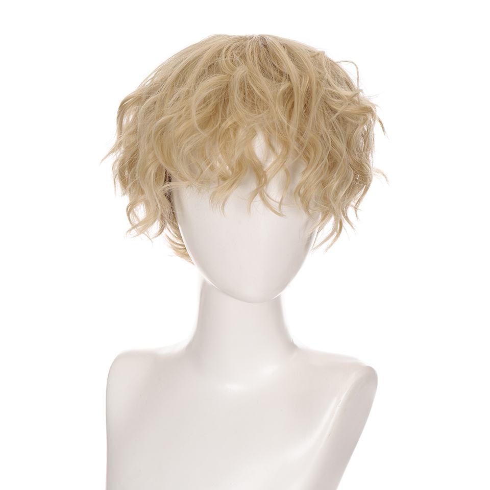 Synthetic Short Curly Wigs From AILIADE for Men Boys Girls Blonde Blue Dark Green Hair Heat Resistant Daily Party Anime Cosplay Wig Synthetic Short Curly Wigs From AILIADE for Men Boys Girls Blonde Blue Dark Green Hair Heat Resistant Daily Party Anime Cosplay Wig