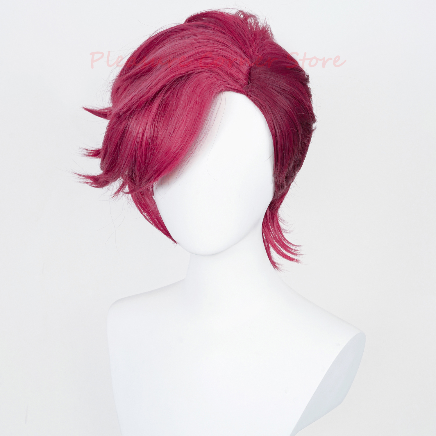 Game LOL Arcane Cosplay Wig Deep Rose 30cm Short Heat Resistant Synthetic Game LOL Arcane Cosplay Wig Deep Rose 30cm Short Heat Resistant Synthetic