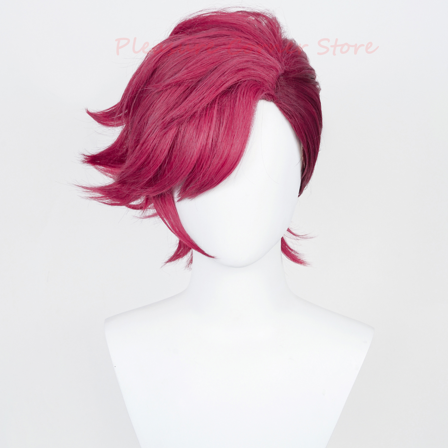 Game LOL Arcane Cosplay Wig Deep Rose 30cm Short Heat Resistant Synthetic Game LOL Arcane Cosplay Wig Deep Rose 30cm Short Heat Resistant Synthetic