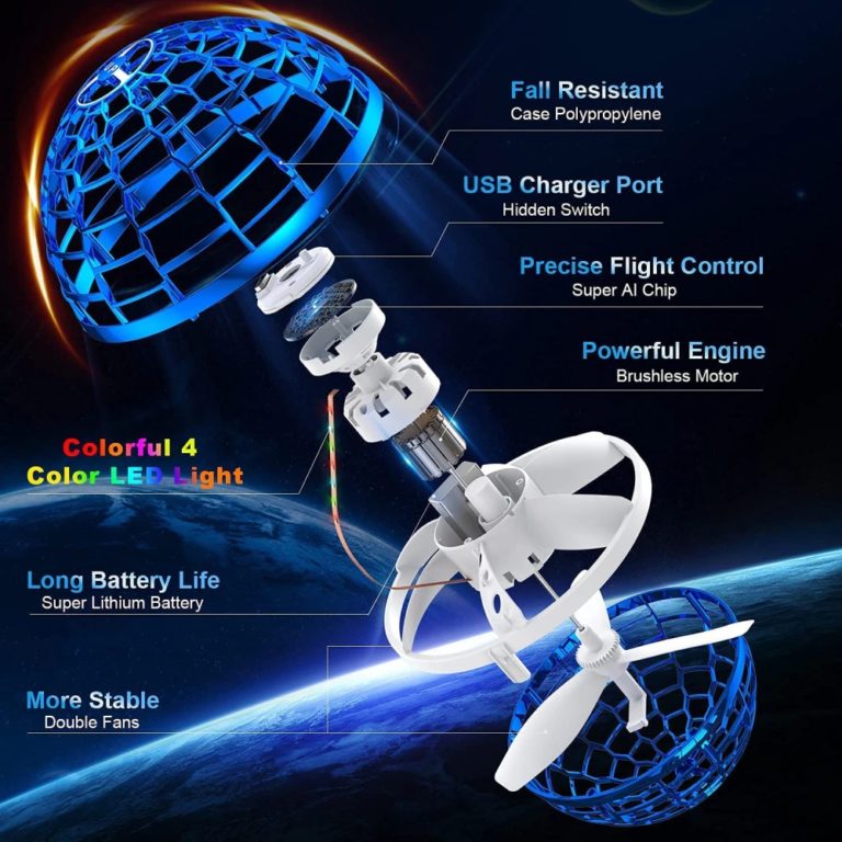 Magic Flying Ball With LED Lights Drone Hover Family Gift For Friend Gamers Streamers Otaku - Image 3